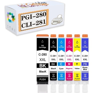 Hi-smartink 6-Pack Ink Cartridges – PGI-280 XXL CLI-281 XXL For Canon Pixma