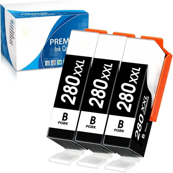 Compatible PGI-280xxl Black Ink Cartridges Replacement for Canon 280 XL pgbk Black Ink Cartridges Work for Pixma TR8620a TR8520 TR8620 TR7520 TR8500 TR8600 TS9120 Printer(3 PGBK)