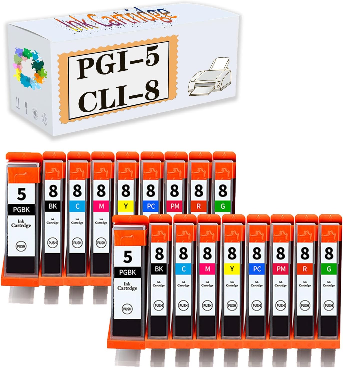 Ix5000 Ink Compatible PGI-5 CLI-8 28ML Ink Cartridges Replacement for Canon MP610 ...