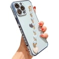 thumbnail image 1 of Compatible with Phone 14 Pro Max Cute Case Heart,Anti-Drop Protective Case for Women with Metal Chain Strap Girly Case Design for 14 Pro Max - 6.7 inch (LightBlue), 1 of 14