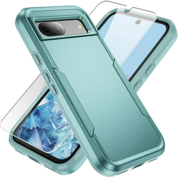 Compatible with Pixel 8a Case, [Dual Layer Shockproof] Google Pixel 8a Case with HD Screen Protector [Military Grade Drop Tested] Heavy-Duty Tough Rugged Shockproof Protective Case for Pixel 8a