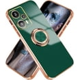 thumbnail image 1 of Compatible with Poco F5 Case for Women Men Cute Xiaomi Poco F5 Phone Case Shockproof Cases with Luxury Plating Gold Edge Kickstand Protective Case Cover (Night Green), 1 of 14