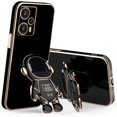 thumbnail image 1 of Compatible with Poco F5 Case for Women Men, Ultra Soft Xiaomi Poco F5 Phone Case with Stand Silicone TPU Plating Cute Astronaut Pattern Cases Cover (Black), 1 of 12