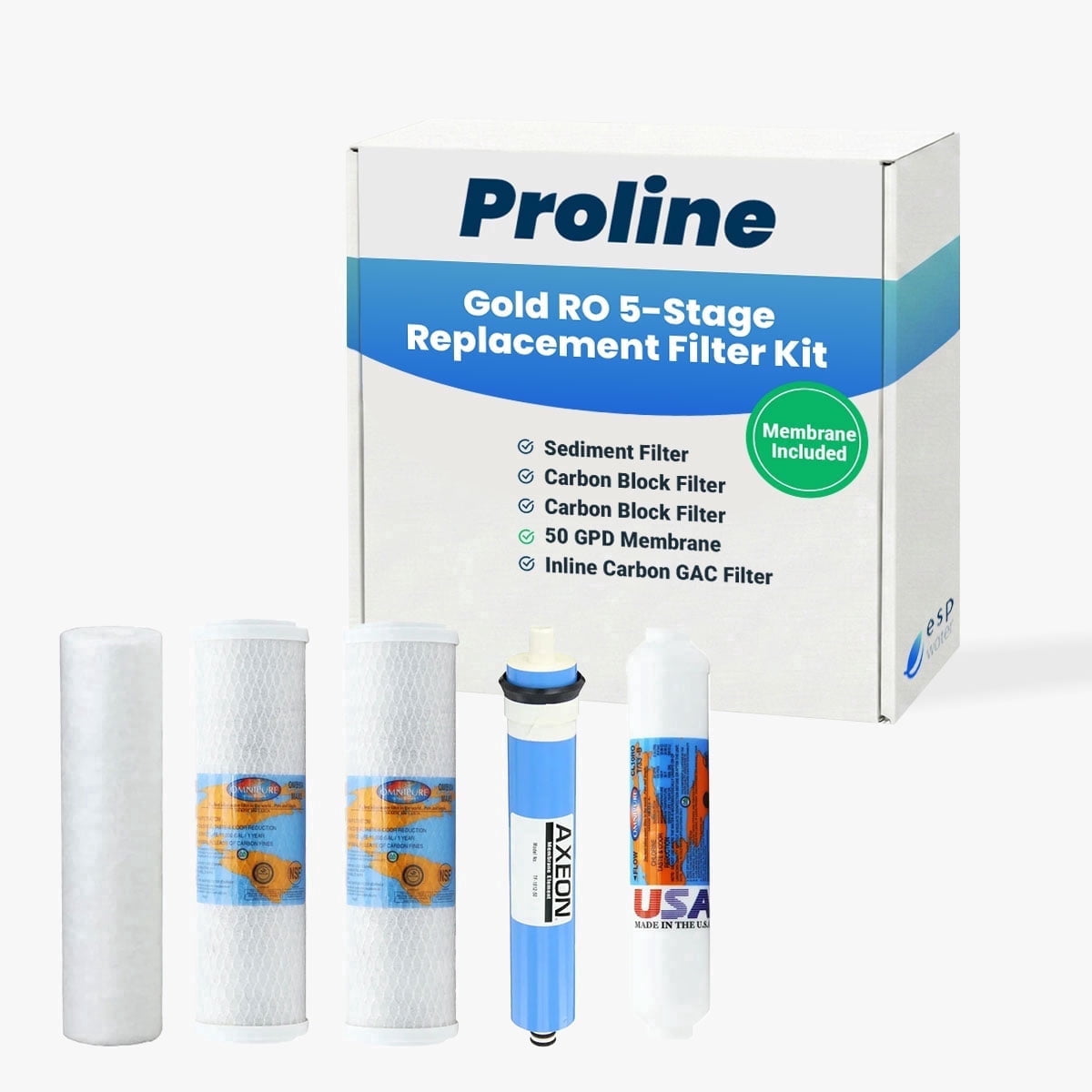 Proline Gold RO Filter Compatible Replacement Kit with Reverse Osmosis Membrane