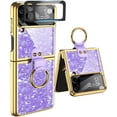 thumbnail image 1 of Compatible Purple Case for Samsung Galaxy Z Flip 4 Case with Ring,360° All-Inclusive Protection Camera Lens Screen Protector Slim Thin Bumper Phone Case for Samsung Z Flip 4 5G Case Cover Shell, 1 of 7