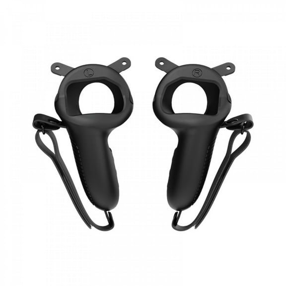 Compatible with Meta Quest 3/3S VR Controller Silicone Cover with PU Leather Strap, Anti-Slip, Waterproof, Shockproof, Enhanced Grip Accessories-Black