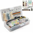 thumbnail image 1 of Compatible with Raspberry Pi, Electronic Component Kit, Power Module, Breadboard, Jumper Wires, Capacitors, LEDs, Resistor, Storage Box for DIY Enthusiasts (1 Set), 1 of 5