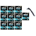 thumbnail image 1 of Compatible Razor Handle + Gillette Sensor Refill Razor Blade Cartridges, 10 Ct (Pack of 10) + Schick Slim Twin ST for Sensitive Skin, 1 of 1