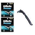 thumbnail image 1 of Compatible Razor Handle + Gillette Sensor Refill Razor Blade Cartridges, 10 Ct (Pack of 2) + Schick Slim Twin ST for Sensitive Skin, 1 of 2