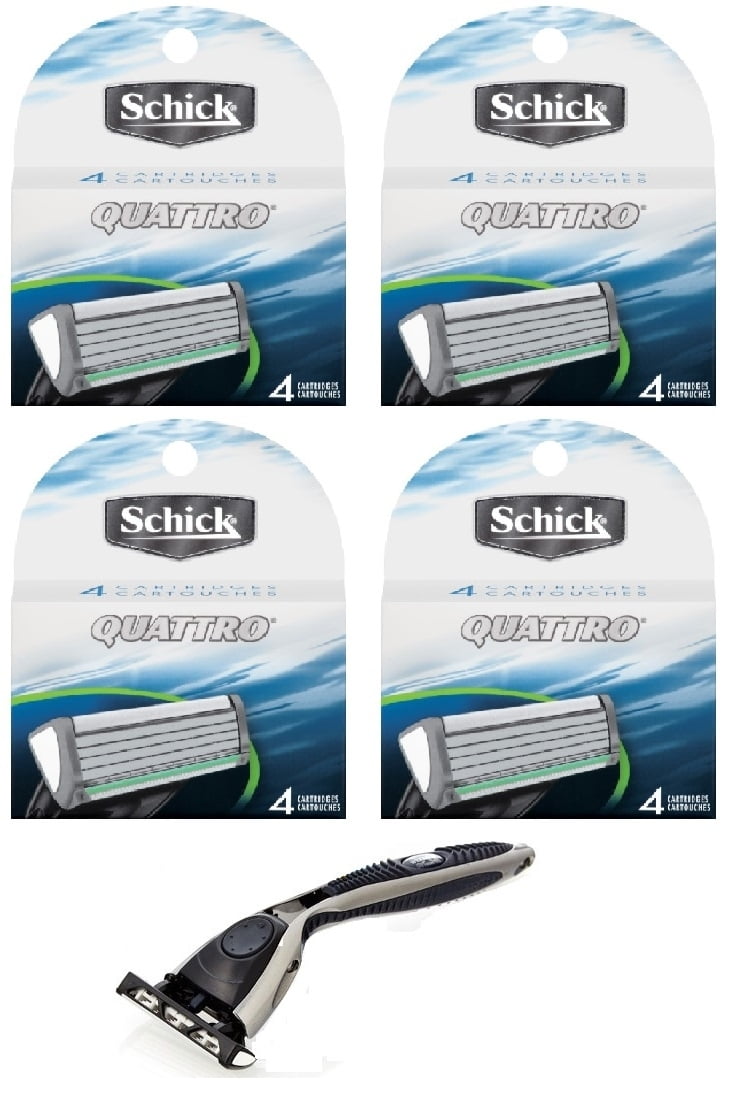 Compatible Razor +  Schick Quattro Refill Cartridges, 4 Ct. (4 Pack)