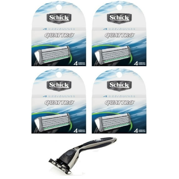 Compatible Razor + Schick Quattro Refill Cartridges, 4 Ct. (4 Pack)