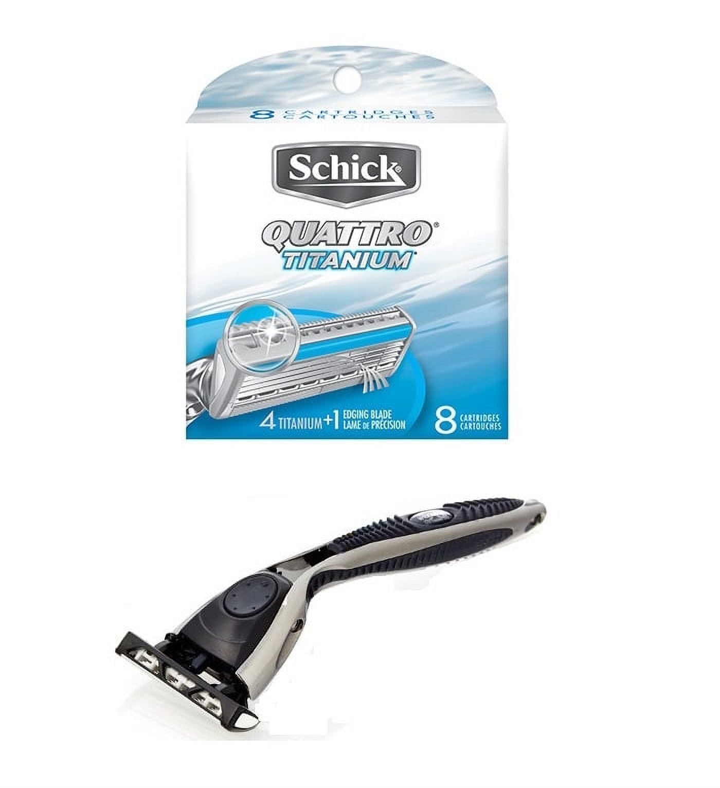 Compatible Razor + Schick Quattro Titanium Refill, 8 Ct