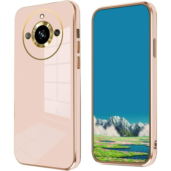 Compatible with Realme 11 Pro Plus Case for Women, Ultra Soft Shockproof Cute Plating Electroplate Protective Case TPU Bumper Phone Case for Realme 11 Pro Plus (Pink)