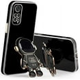 thumbnail image 1 of Compatible with Redmi Note 11 Case Silicone TPU Plating, Xiaomi Redmi Note 11 Cases Cute Astronaut Pattern Phone Case with Stand (Redmi Note 11, Black), 1 of 13