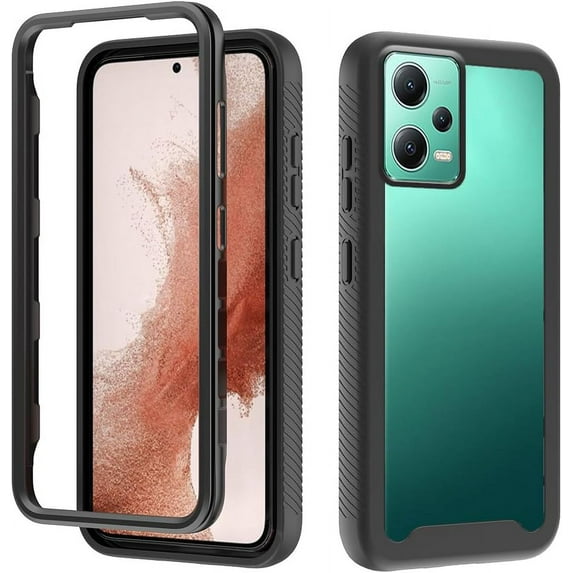 Compatible with Redmi Note 12 5G Case for Women Men, Shockproof Xiaomi Redmi Note 12 5G Protective Case Clear Phone Case Support Wireless Charging Cases (Black)