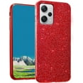 thumbnail image 1 of Compatible with Redmi Note 12 Pro 5G Case Cute Glitter Sparkly Shockproof Xiaomi Redmi Note 12 Pro 5G Phone Case for Women Girls TPU Slim 3 in 1 Protective Cases (Red), 1 of 14