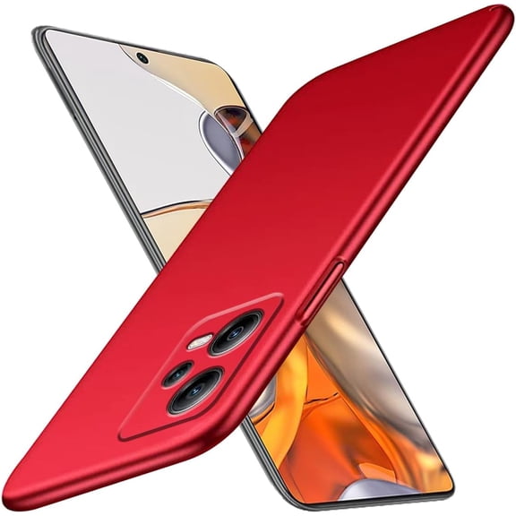Compatible with Redmi Note 12 Pro Plus Case Shockproof, Ultra Thin Xiaomi Redmi Note 12 Pro Plus Phone Case Matte Hard PC Shockproof Anti-Scratch Protective Cases (Red)