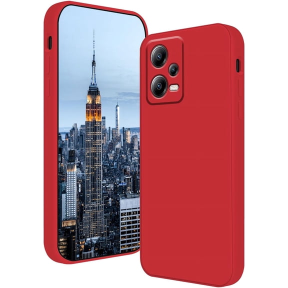Compatible with Redmi Note 12 Pro Plus Case Silicone Liquid Dark Green, Soft Smooth Touch for Xiaomi Redmi Note 12 Pro Plus Phone Case Silicone Shockproof Thin Cover (Red)