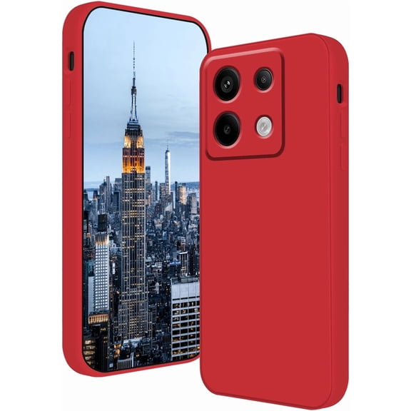 Compatible with Redmi Note 13 Pro 5g Case Silicone Liquid Dark Green, Soft Smooth Touch for Xiaomi Redmi Note 13 Pro 5g Phone Case Silicone Shockproof Thin Cover (Red)
