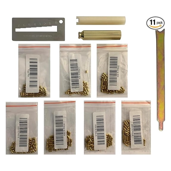 Compatible Rekey Kits Bottom Pins 1 to 6 Each 50 with 4 Tools, Follower, Removal, Deadbolt Remover, Key Gauge