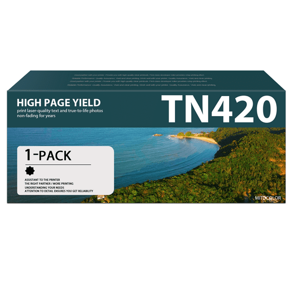 Compatible Replacement for Brother TN-420 TN420 Toner-Cartridge (Black), Work with DCP-7060D IntelliFax-2840 2940 HL-2220 MFC-7360N Printer Cartridge, 1-Pack