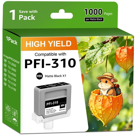 PFI-310 Ink Cartridge Matte Black PFI-310MBK Compatible with ImagePROGRAF TX-2000 TX-3000 TX-4000 TX-2100 TX-3100 TX-4100 Printer (1 Pack PFI310 )