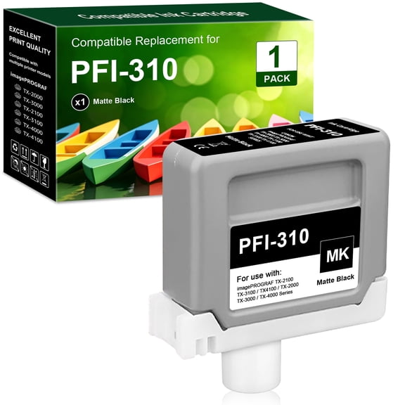 Compatible Replacement PFI-310 Ink Cartridge Matte Black PFI-310MBK Compatible with ImagePROGRAF TX-2000 TX-3000 TX-4000 TX-2100 TX-3100 TX-4100 Printer (1 Pack PFI310 )