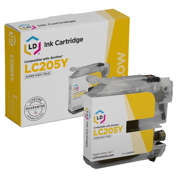 Compatible Replacement for LC205Y Extra High Yie Yellow Cartridge for use in MFC J4320DW, J4420DW, J4620DW, J5520DW, J5620DW, and J5720DW s