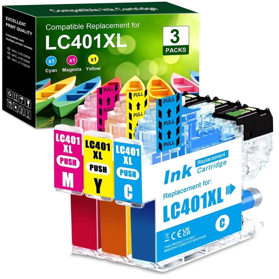 LC401XL Ink Cartridgesr Printer Compatible for LC401xl Ink Cartridges use with MFC-J1010DW MFC-J1170DW MFC-J1012DW DCP-J1800DW ,C/M/Y