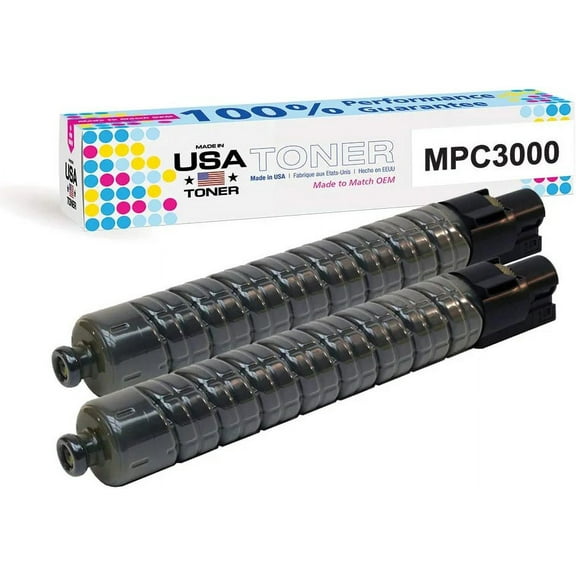 Compatible Replacement for Ricoh Aficio MPC3000, MPC2000, MPC2500, Savin C2020 C2525 C3030 Black, 2pk