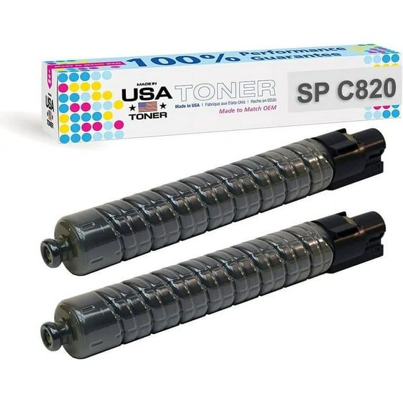 Compatible Replacement for Ricoh SP C820 SP C821 Black Toner 2pk