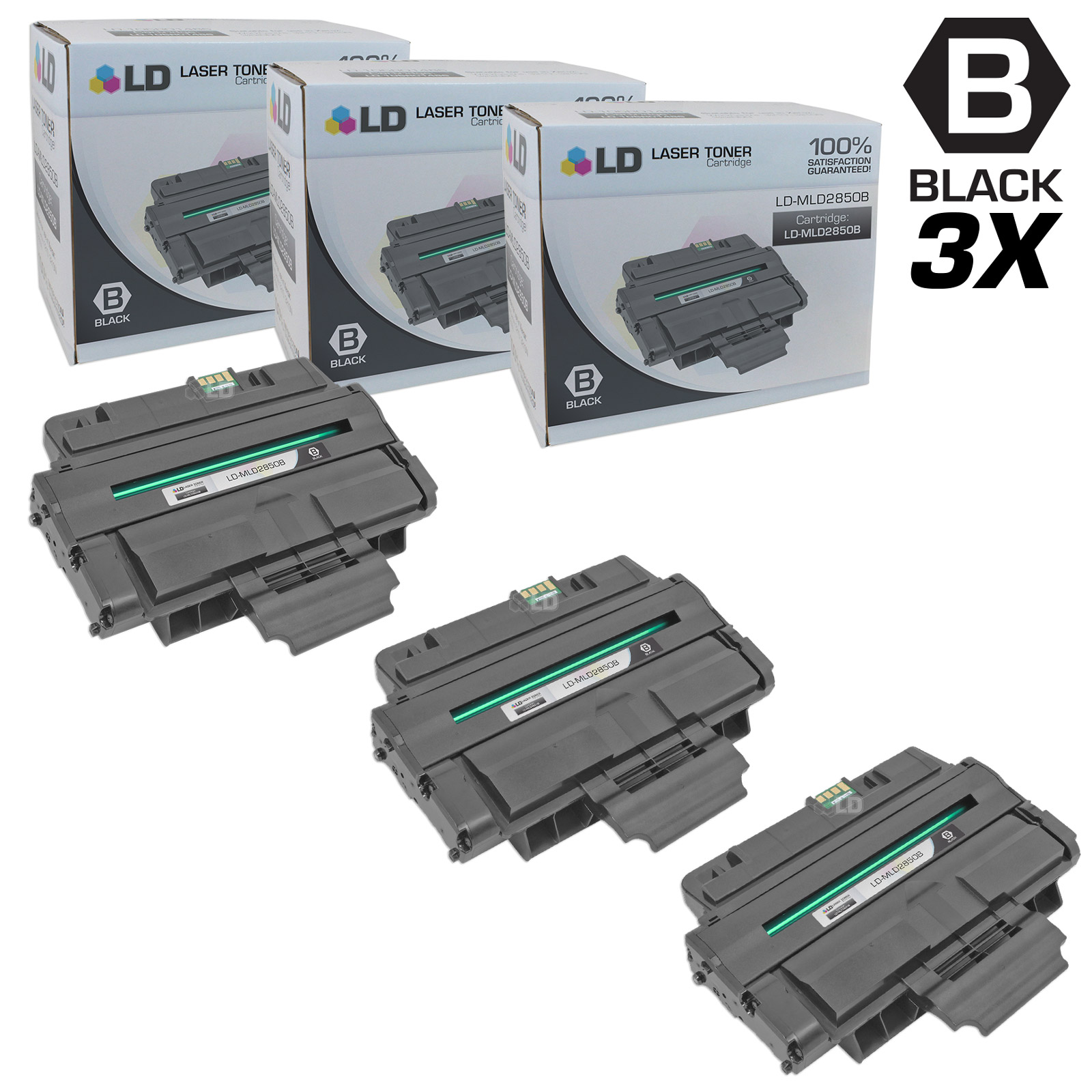 Compatible Replacements for Samsung ML-D2850B Set of 4 High Yie Laser Toner Cartridges for use in Samsung ML 2850, 2850D, 2850DR, 2851ND, 2851NDL, and 2851NDR s - image 1 of 1