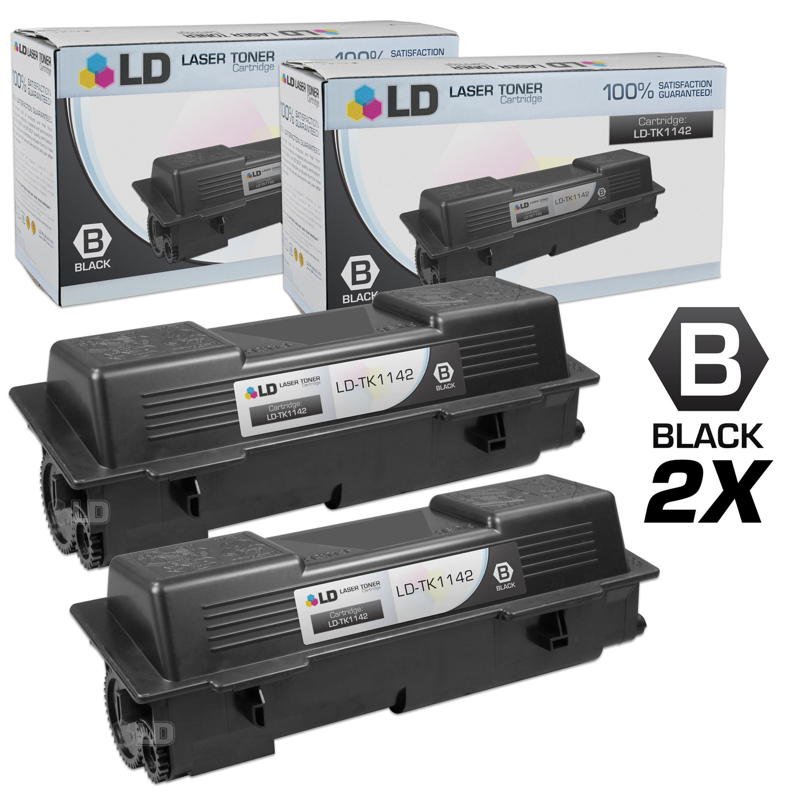 Compatible Replacements for Kyocera-Mita TK-1142 Set of 2 Black Laser Toner Cartridges - image 1 of 1