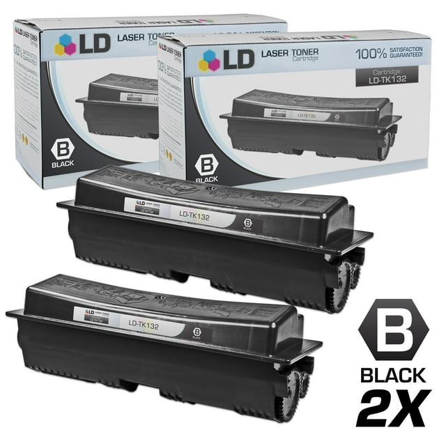 Compatible Replacements for Kyocera-Mita TK-132 Set of 2 Black Laser Toner Cartridges
