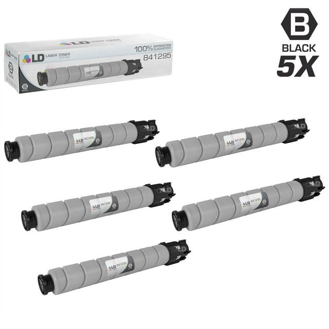Compatible Replacements for Ricoh 841295 (841724) 5PK Black Laser Toner Cartridges for use in Ricoh Aficio, Lanier, and Savin s