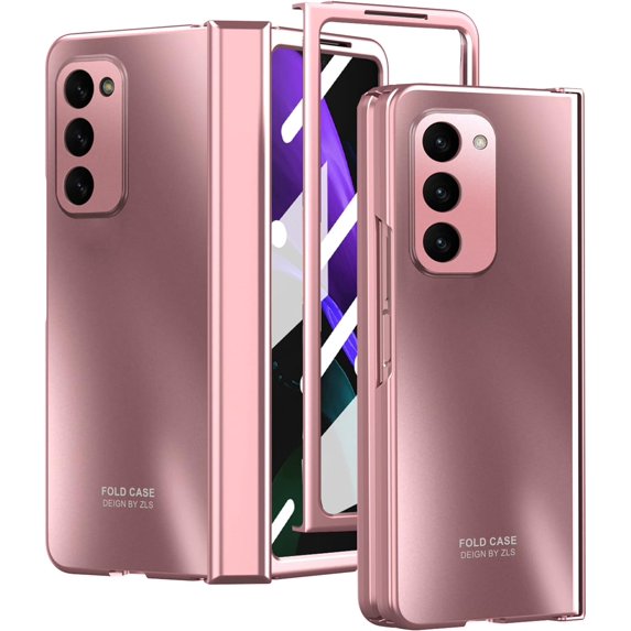 Compatible Rose Gold Samsung Galaxy Z Fold 2 Case with Hinge Protection,Luxury Shockproof Plating Protective Phone Case for Samsung Z Fold 2 Case,Galaxy Z Fold 2 Phone Case with Screen Protector