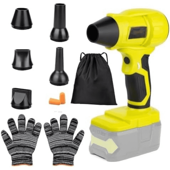 Compatible Ryobi 18v Cordless Leaf Blower, 96,000 RPM High-Speed Brushless Motor, 5 Nozzles for Clearing Leaves, Dust & Snow, Battery Sold Separately$$Garden & Patio