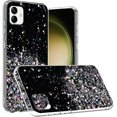 thumbnail image 1 of Compatible with Samsung A04 Case Glitter Clear Green, Phone Samsung Galaxy A04 Case Silicone Transparent Soft TPU Women Girls Shockproof Protective Slim Cover (Black), 1 of 13