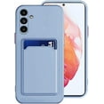 thumbnail image 1 of Compatible with Samsung A14 5g Case Silicone with Card Holder Black, for Samsung Galaxy A14 5g Phone Case Silicone Liquid Shockproof Protective Slim Cover (Light Blue), 1 of 13