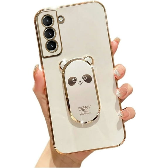 Compatible with Samsung A33 5G Cute 6D Panda Stand Phone Case TPU Thin Shockproof Case for Samsung Galaxy A32 A31 M32 A30 A23 A22 A21S F22 A13 5G 4G Back Cover(White,Samsung A13 5G)
