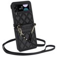 thumbnail image 1 of Compatible with Samsung Flip 4 Case with Strap Premium PU Leather Crossbody Lanyard Credit Card Holder Pocket Non-Slip Shockproof Protective Cover for Galaxy Z Flip 4 5G, Black, 1 of 7