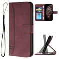 thumbnail image 1 of Compatible with Samsung Galaxy A03 6.5" Wallet Case, Premium PU Leather Folio RFID Blocking with Card Slot Wrist Strap Magnetic Closure Built-in Kickstand Protective Case,Winered, 1 of 7