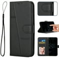 thumbnail image 1 of Compatible for Samsung Galaxy A03 Core Wallet Case,[Magnetic Closure][Kickstand][Wrist Strap][Card Holder Slots] RFID BlockingTPU Interior Protective PU Leather Folio Flip Shockproof Cover,Black, 1 of 9