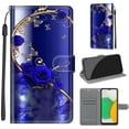 thumbnail image 1 of Compatible with Samsung Galaxy A03 Core Wallet Case for Men Women, Premium PU Leather Flip Cover with Card Holder, Wrist Strap, Kickstand Shockproof Magnetic Clasp Case, Blue Rose + Golden Butterfly, 1 of 7