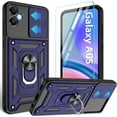 thumbnail image 1 of Compatible with Samsung Galaxy A05 Case,Galaxy A05 Case with Screen Protector[2 Pcs] with Slide Camera Cover, 360°Rotation Ring Kickstand [Military Grade] for A05 Case,Blue, 1 of 15