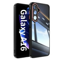 Compatible with Samsung Galaxy A07 Phone Case,Built-in Lens Camera Protector,Transparent Back Design,Ultra Slim Shockproof Protection Anti-Scratch TPU Bumper Thin Fit Phone Case,Blackred