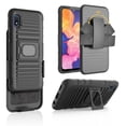 thumbnail image 1 of Compatible for Samsung Galaxy A10e Case with Tempered Glass Screen Protector Belt Clip Holster Defender Rugged Shock Proof Armor Heavy Protection Phone Cover w/Magnetic Mount Plate [Black], 1 of 6