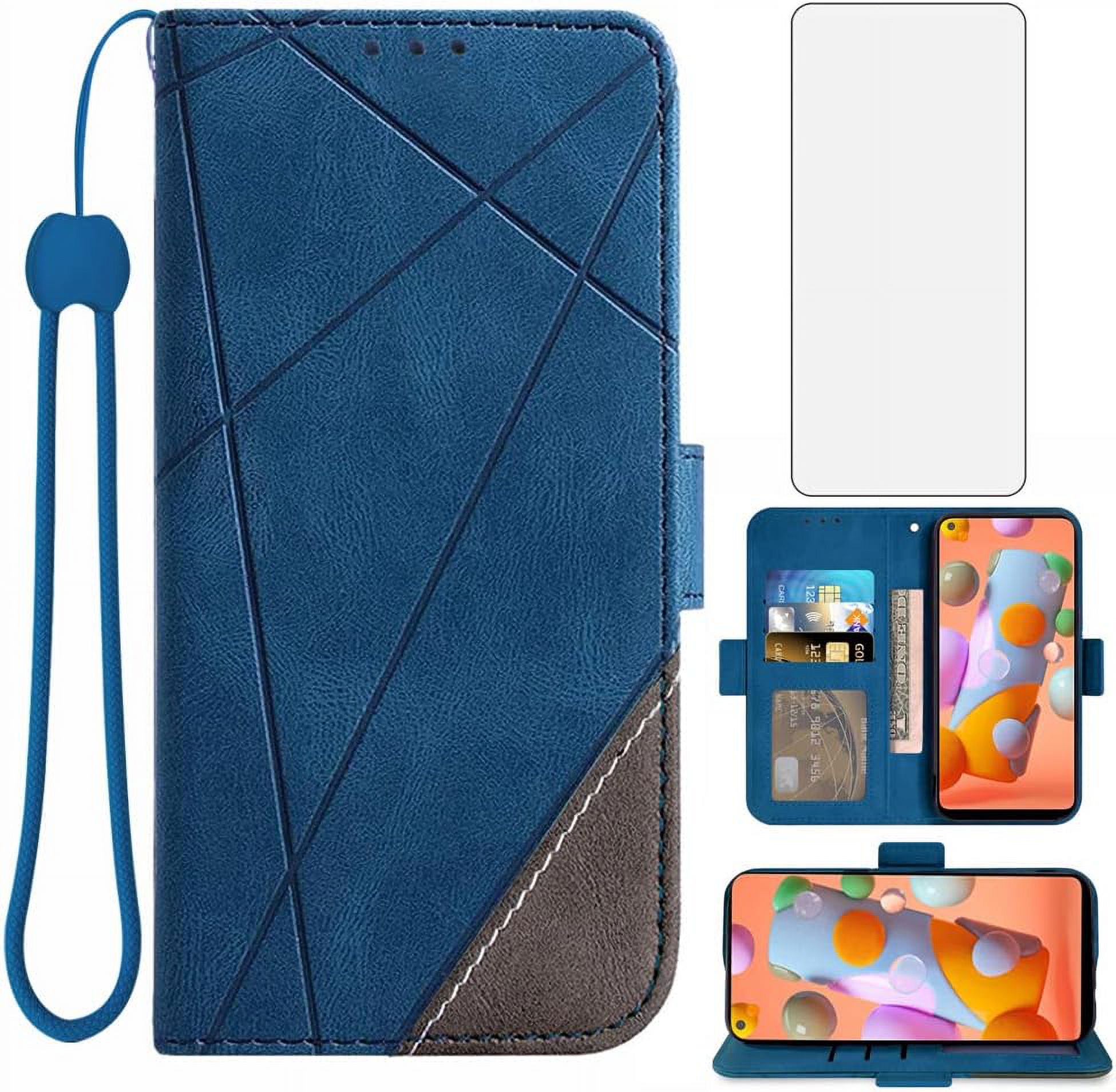 Compatible with Samsung Galaxy A11 Wallet Case and Tempered Glass ...