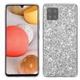 thumbnail image 1 of Compatible with Samsung Galaxy A12 5G Glitter Plating Case, Luxury Bling Sparkly Shiny Cute Soft TPU Plating Bumper Raised Camera Shockproof Back Cover Wireless Charging for Women Girl, Silver, 1 of 7