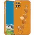 thumbnail image 1 of Compatible with Samsung Galaxy A12 Case Silicone with Heart Wrist Strap Chain Pink,Plating Phone Samsung M12 Case Shockproof Thin and Soft Cover (Orange), 1 of 13